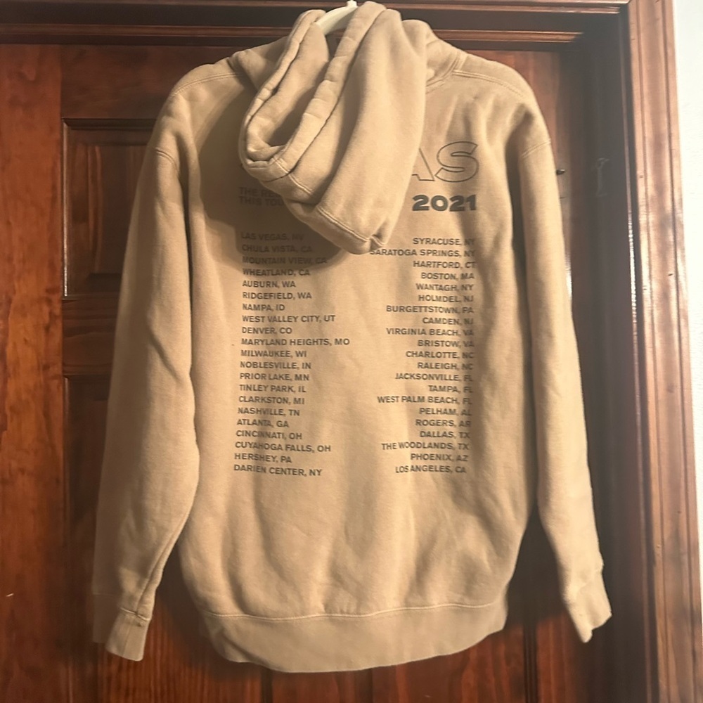 Jonas Brothers Beige Graphic Tour Hoodie from 2021 - Picture 2 of 3